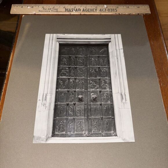 Vintage Augsburg Cathedral South Portal Door Mounted German Architecture Photo - Picture 1 of 3